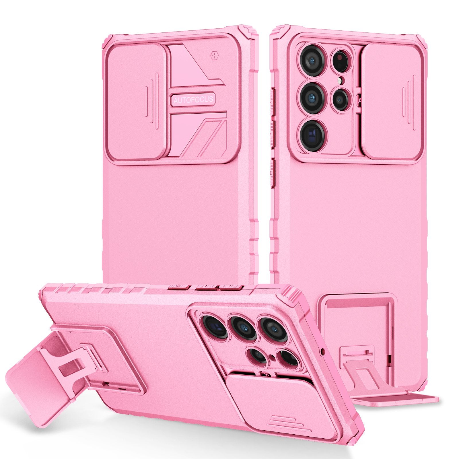 For Samsung Galaxy S22 Ultra 5G Adjustable Vertical Kickstand Phone Case Camera Slider Protection Hybrid PC + TPU Cover