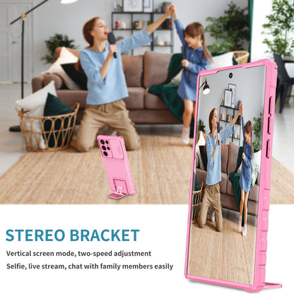 For Samsung Galaxy S22 Ultra 5G Adjustable Vertical Kickstand Phone Case Camera Slider Protection Hybrid PC + TPU Cover