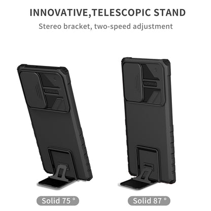 For Samsung Galaxy S22 Ultra 5G Adjustable Vertical Kickstand Phone Case Camera Slider Protection Hybrid PC + TPU Cover