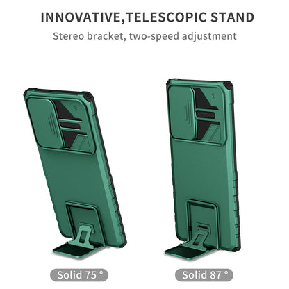 For Samsung Galaxy S22 Ultra 5G Adjustable Vertical Kickstand Phone Case Camera Slider Protection Hybrid PC + TPU Cover