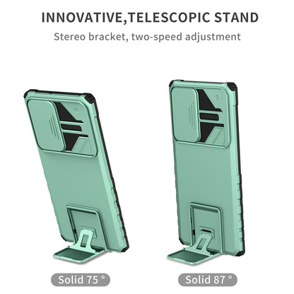 For Samsung Galaxy S22 Ultra 5G Adjustable Vertical Kickstand Phone Case Camera Slider Protection Hybrid PC + TPU Cover