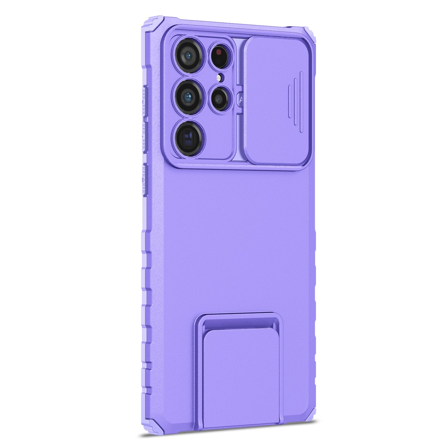 For Samsung Galaxy S22 Ultra 5G Adjustable Vertical Kickstand Phone Case Camera Slider Protection Hybrid PC + TPU Cover