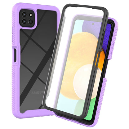 For Samsung Galaxy A22 5G (EU Version) 3-in-1 Full Coverage Phone Case PC + TPU Hybrid Cover with PET Screen Protector