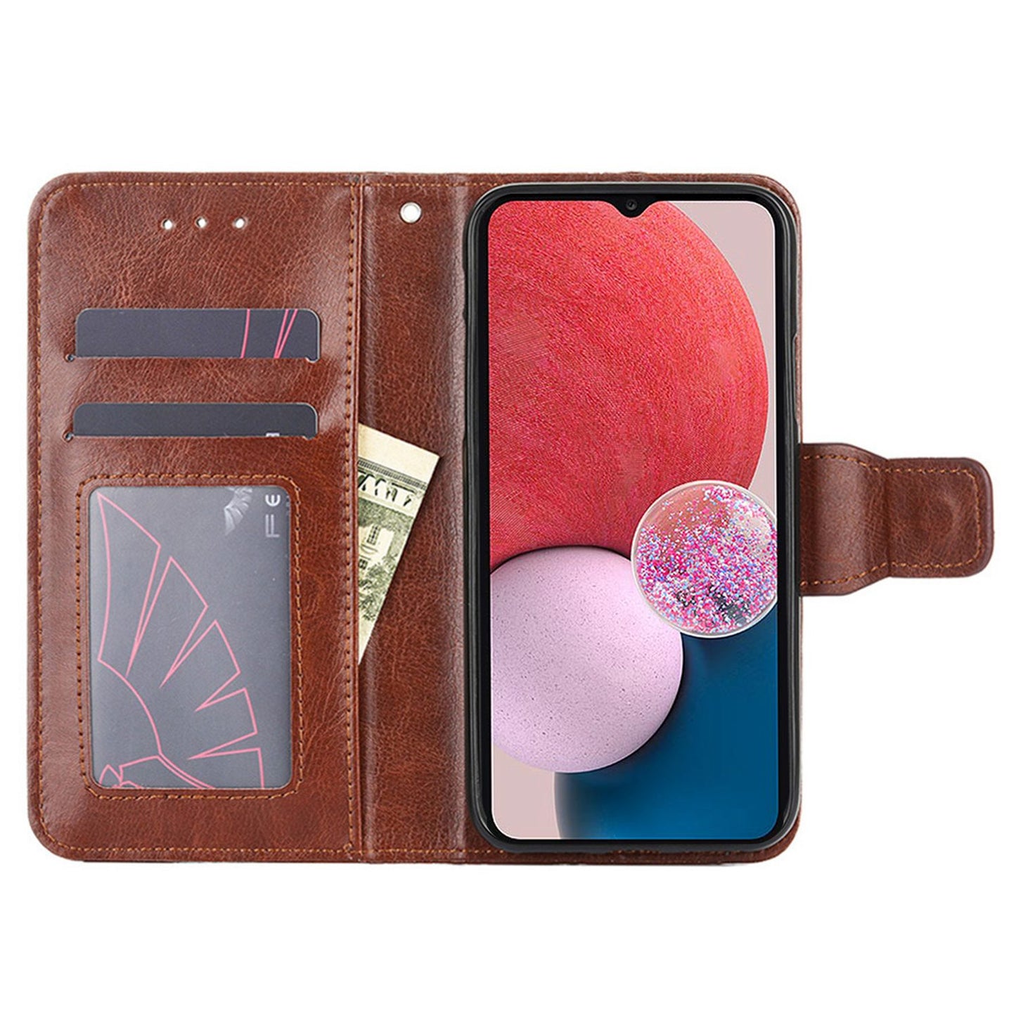 For Samsung Galaxy A13 4G Cellphone Phone Case PU Leather + TPU Double Protection Stand Wallet Flip Shell