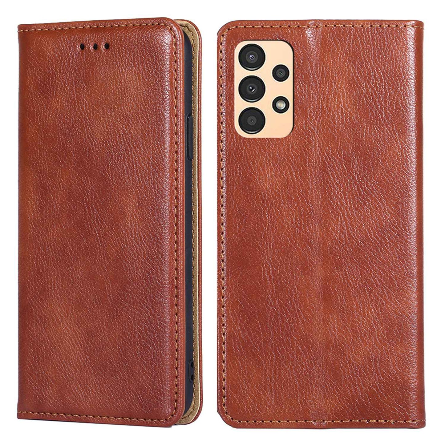 For Samsung Galaxy A13 4G Drop Prevention PU Leather Wallet Case Magnetic Auto-absorbed Stand Phone Shell