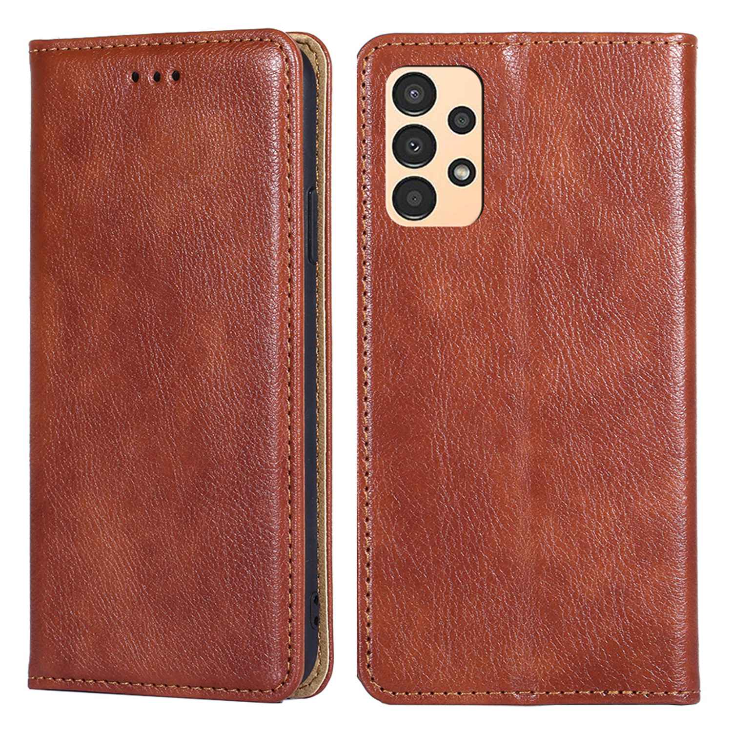 For Samsung Galaxy A13 4G Drop Prevention PU Leather Wallet Case Magnetic Auto-absorbed Stand Phone Shell