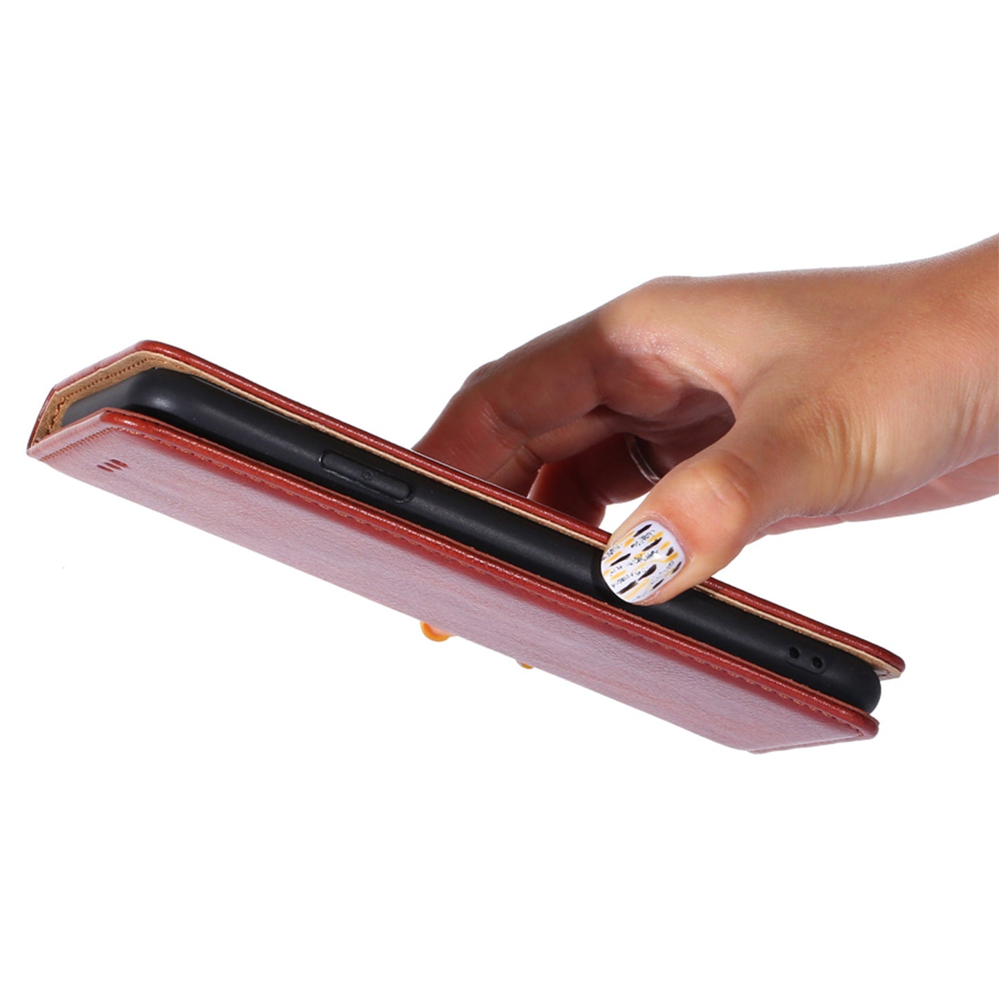 For Samsung Galaxy A13 4G Drop Prevention PU Leather Wallet Case Magnetic Auto-absorbed Stand Phone Shell