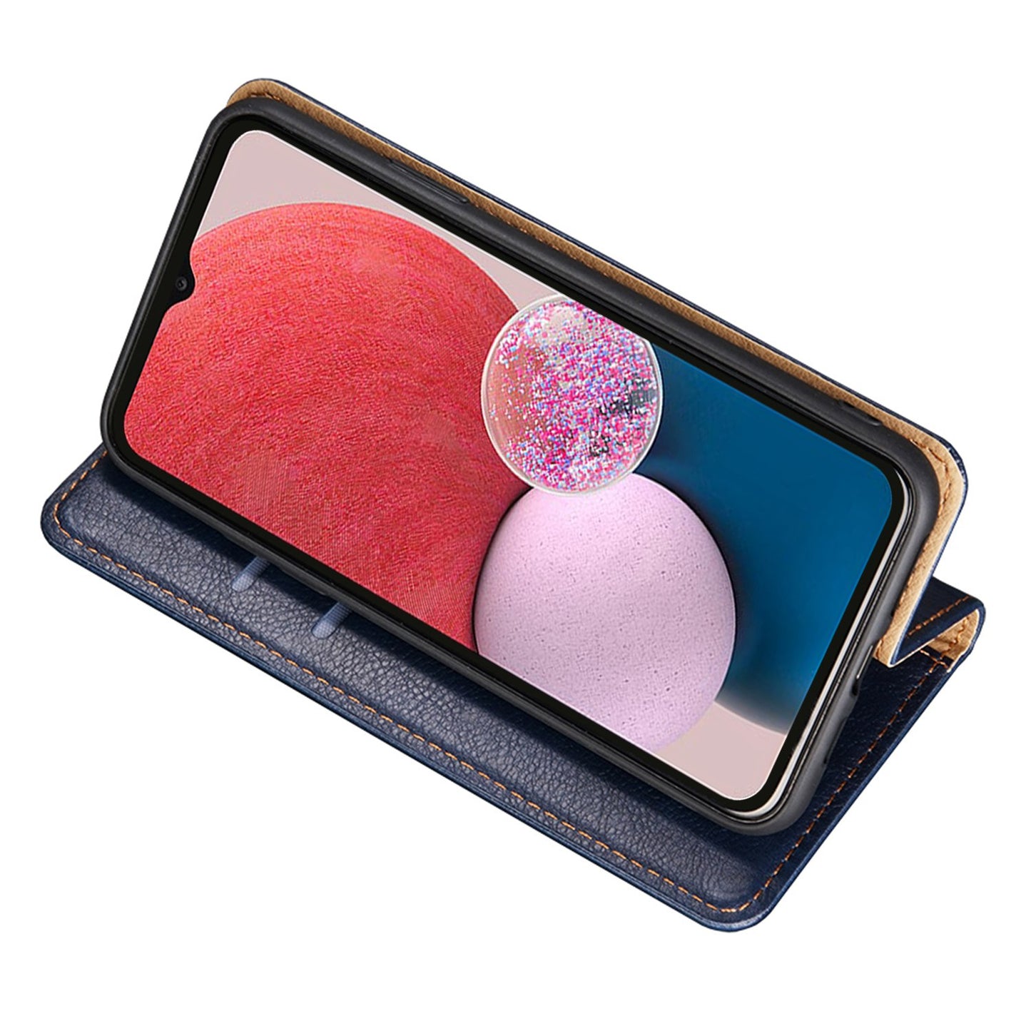 For Samsung Galaxy A13 4G Drop Prevention PU Leather Wallet Case Magnetic Auto-absorbed Stand Phone Shell