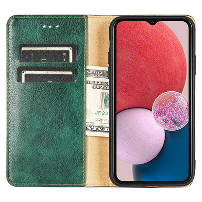 For Samsung Galaxy A13 4G Drop Prevention PU Leather Wallet Case Magnetic Auto-absorbed Stand Phone Shell