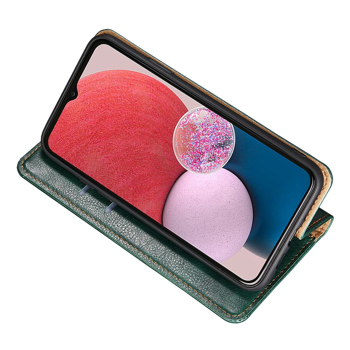 For Samsung Galaxy A13 4G Drop Prevention PU Leather Wallet Case Magnetic Auto-absorbed Stand Phone Shell