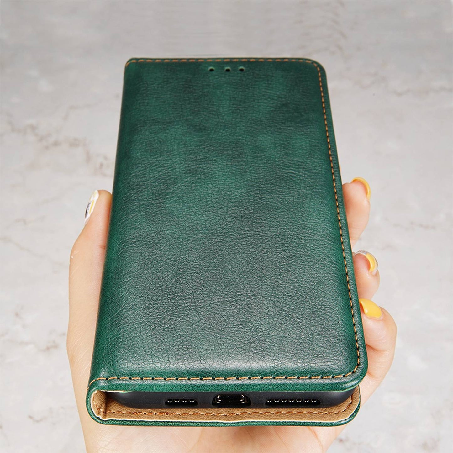 For Samsung Galaxy A13 4G Drop Prevention PU Leather Wallet Case Magnetic Auto-absorbed Stand Phone Shell