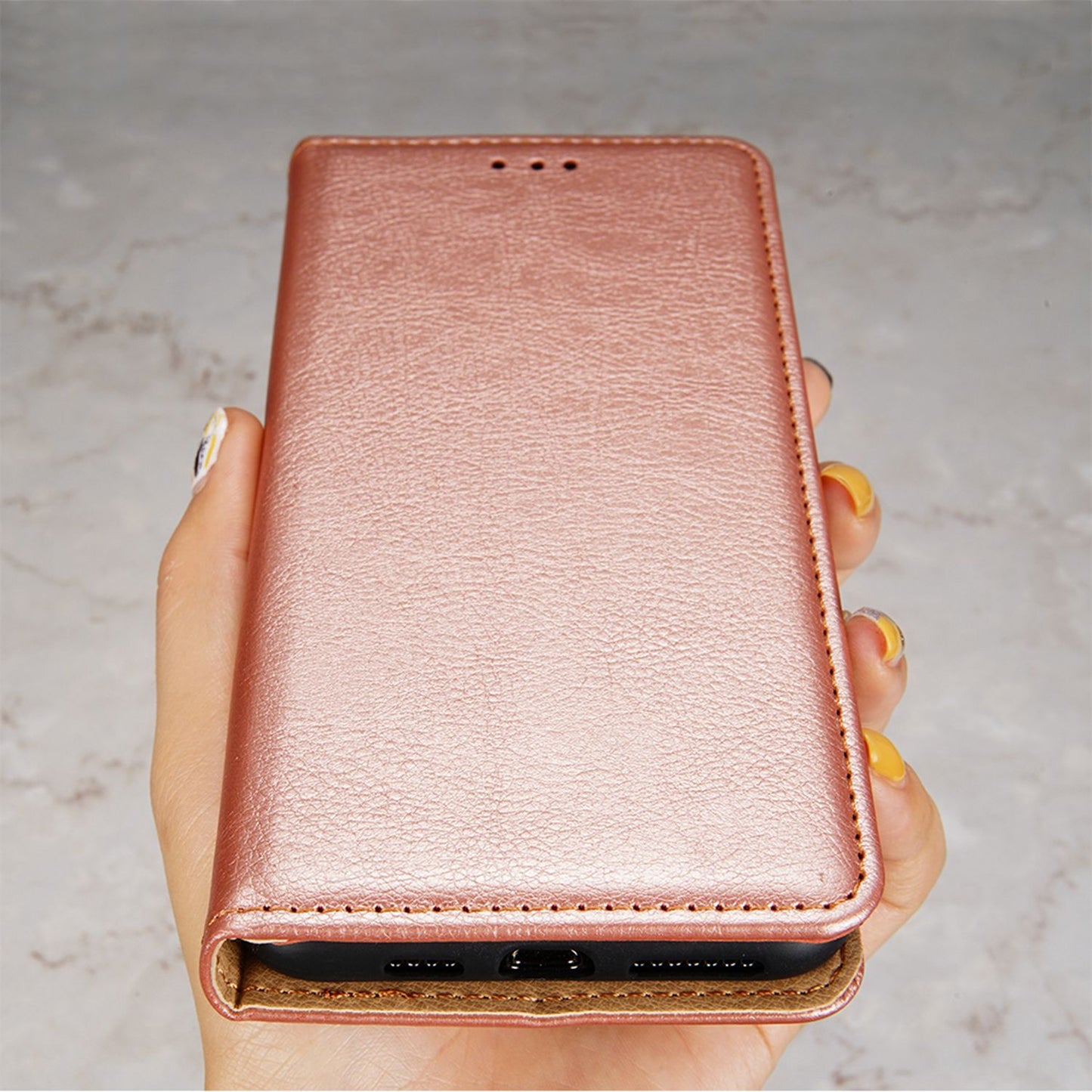 For Samsung Galaxy A13 4G Drop Prevention PU Leather Wallet Case Magnetic Auto-absorbed Stand Phone Shell
