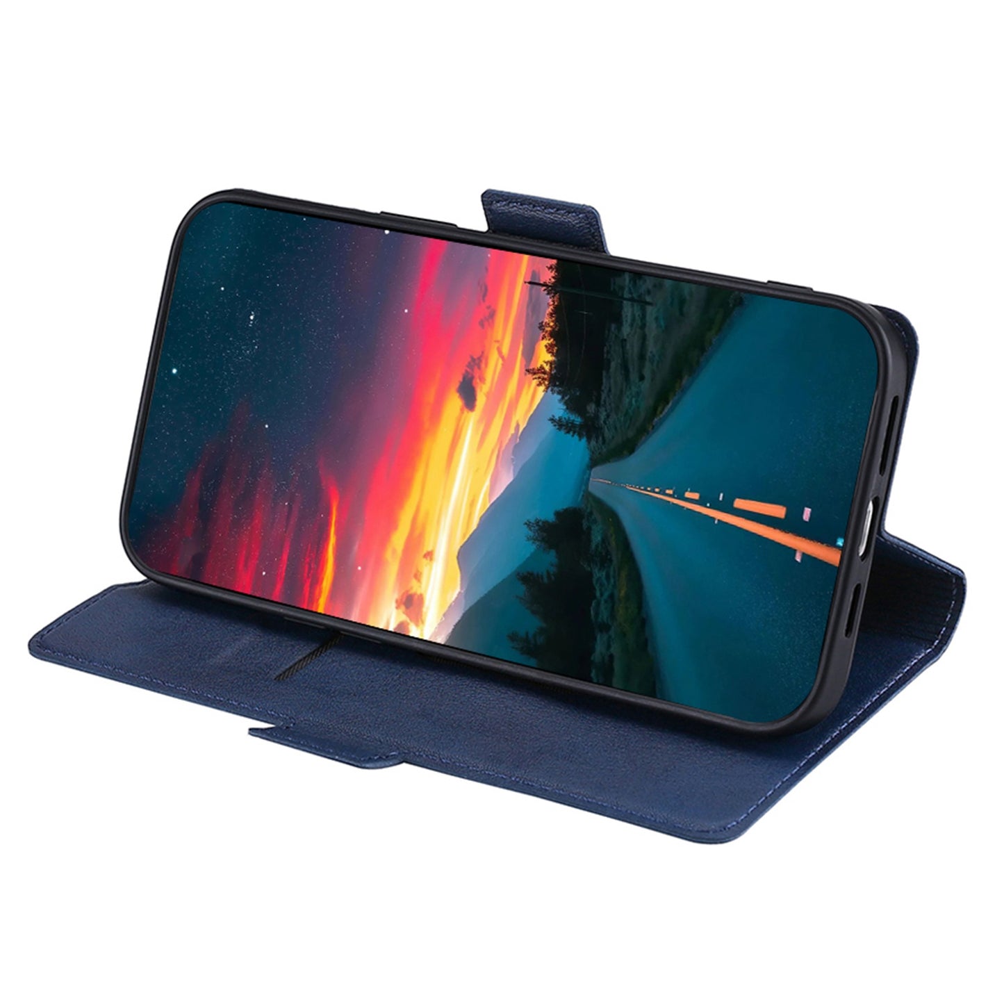 For Samsung Galaxy A13 4G Fall Prevention Side Magnetic Clasp Ultra Thin Phone Case PU Leather Stand Shell with Card Holder