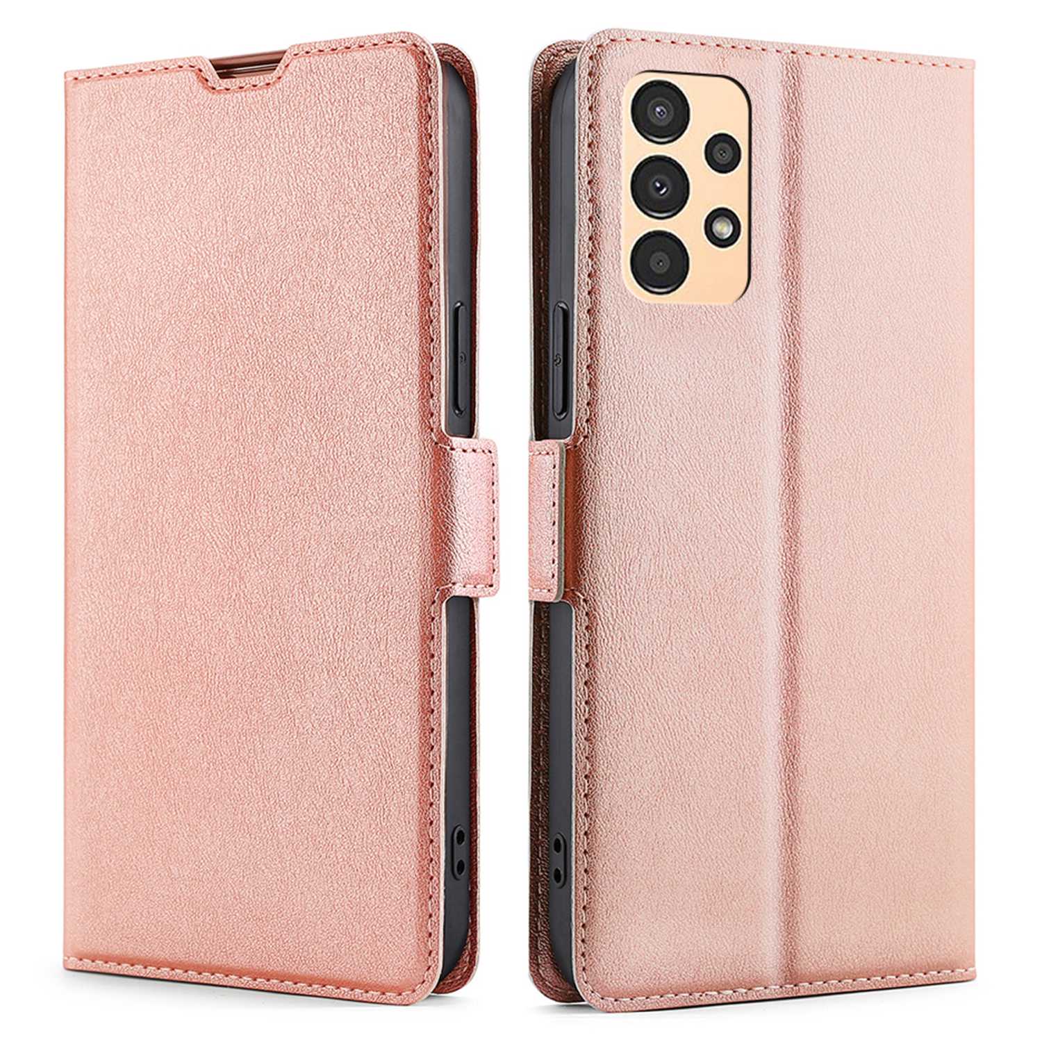 For Samsung Galaxy A13 4G Fall Prevention Side Magnetic Clasp Ultra Thin Phone Case PU Leather Stand Shell with Card Holder