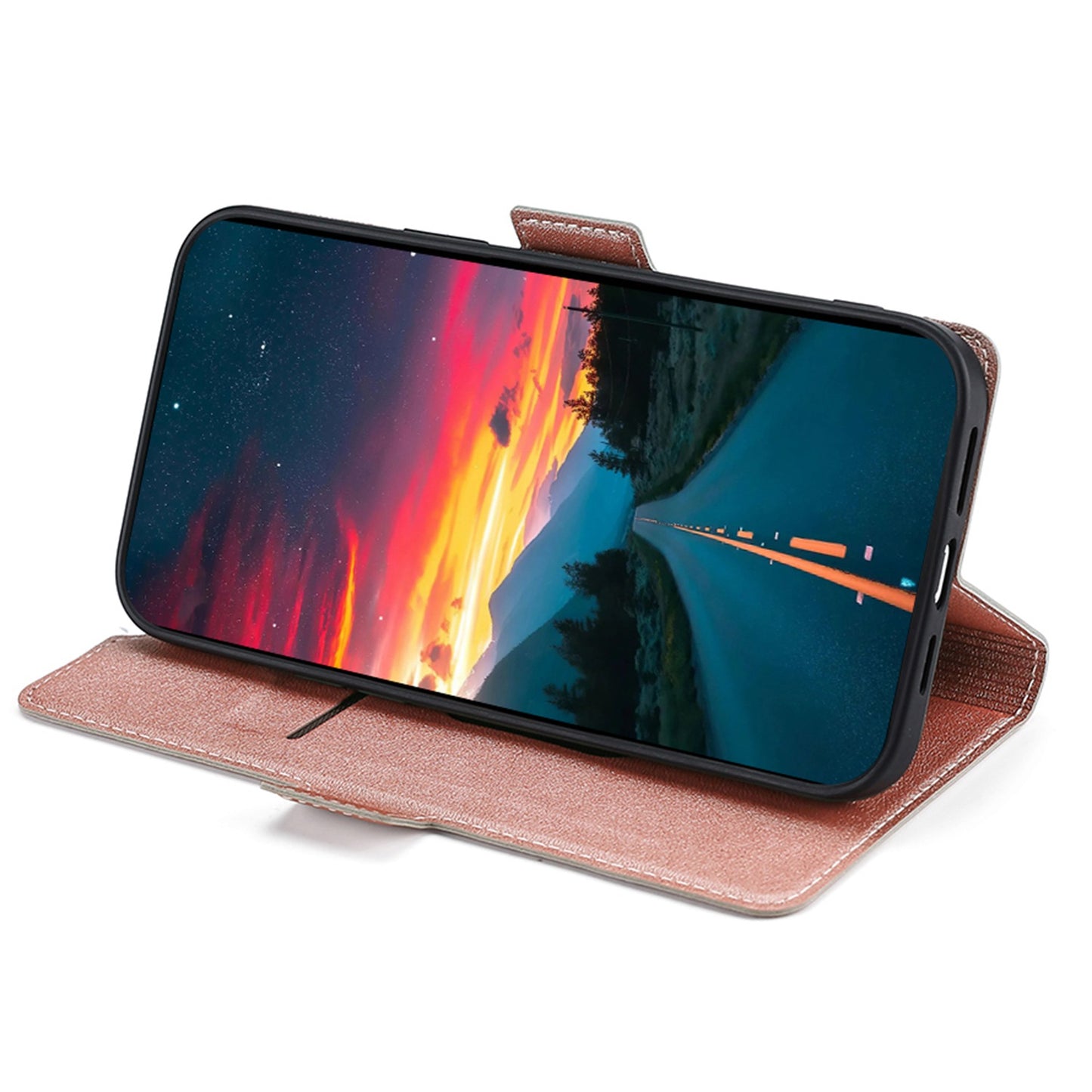 For Samsung Galaxy A13 4G Fall Prevention Side Magnetic Clasp Ultra Thin Phone Case PU Leather Stand Shell with Card Holder