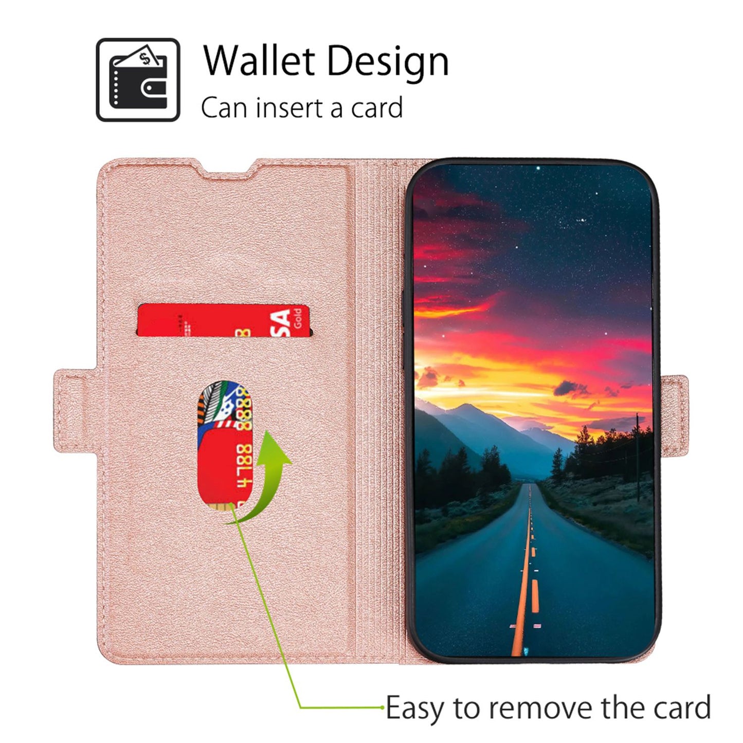 For Samsung Galaxy A13 4G Fall Prevention Side Magnetic Clasp Ultra Thin Phone Case PU Leather Stand Shell with Card Holder