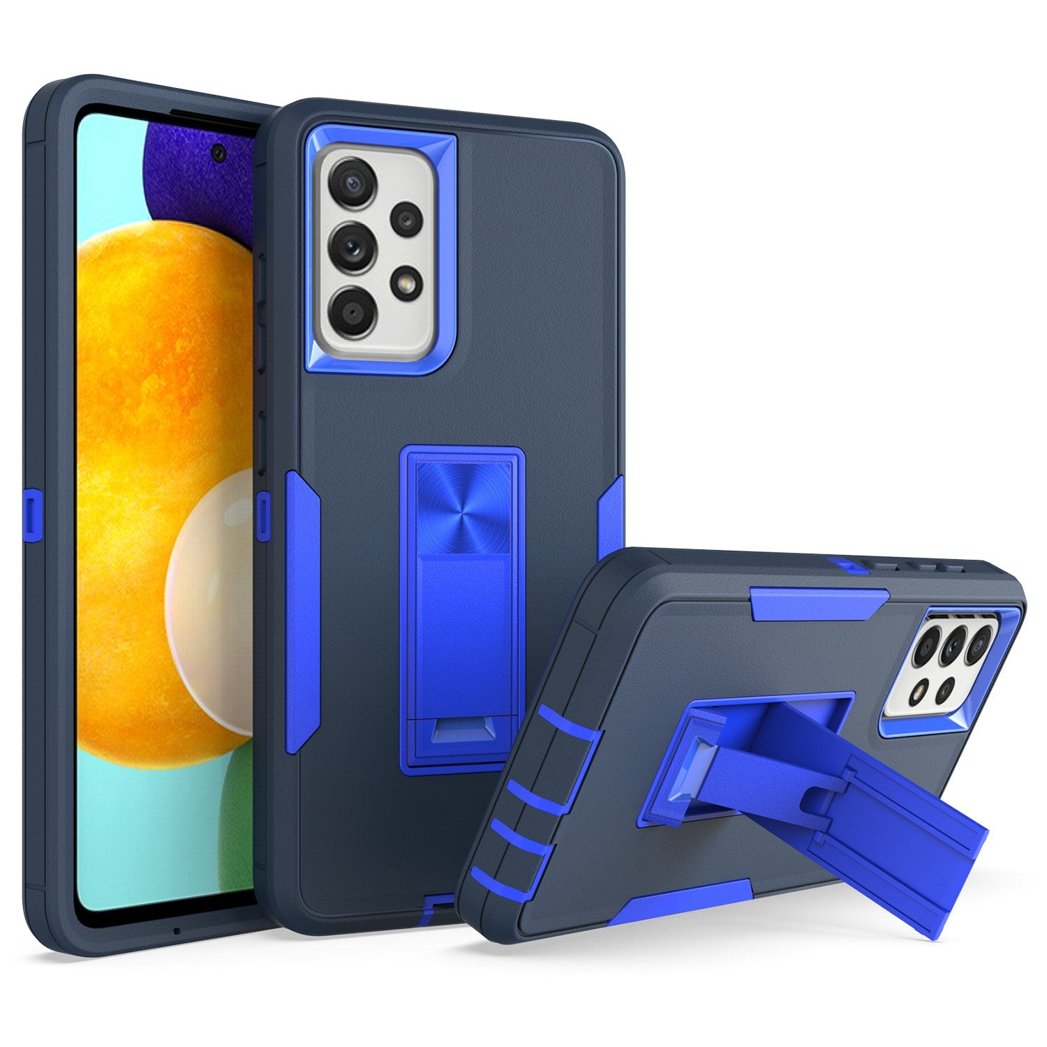 For Samsung Galaxy A52 4G/5G/A52s 5G Kickstand Hard PC + Soft TPU Phone Case with Car Mount Metal Sheet