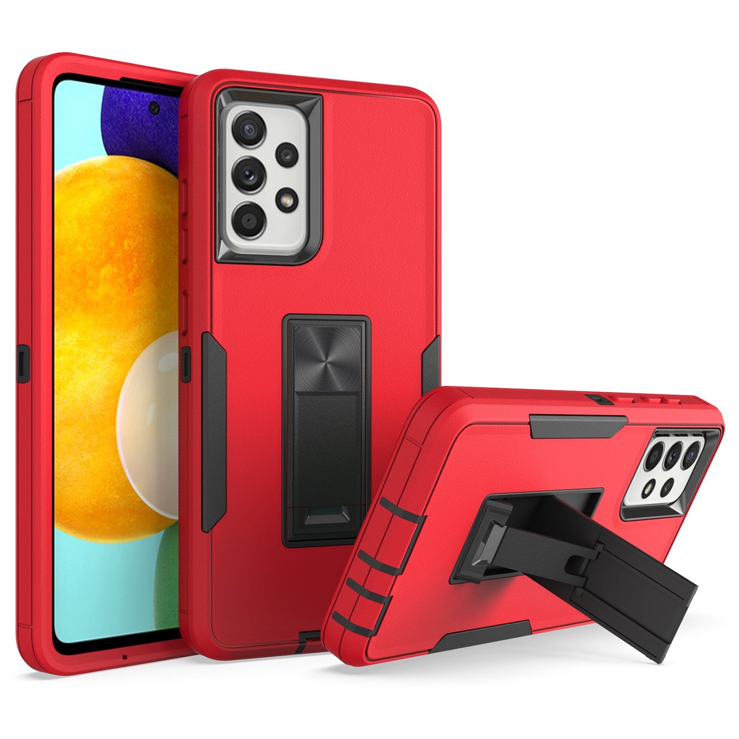 For Samsung Galaxy A52 4G/5G/A52s 5G Kickstand Hard PC + Soft TPU Phone Case with Car Mount Metal Sheet