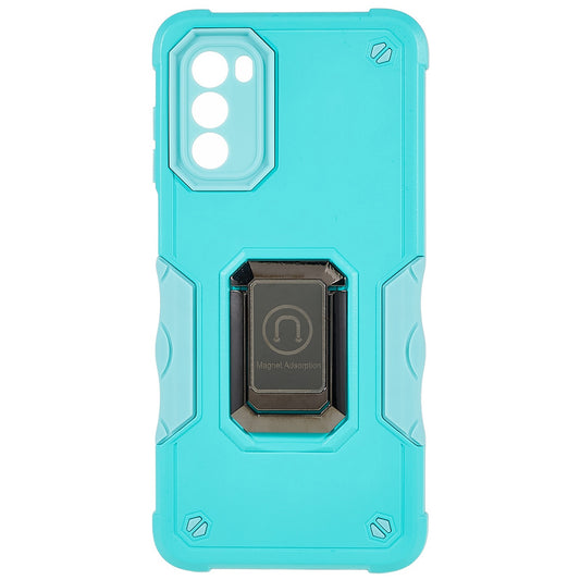 For Motorola Moto G52 4G Precise Cutout Soft TPU Hard PC Armor Military Grade Cover Ring Holder Kickstand Mobile Phone Case