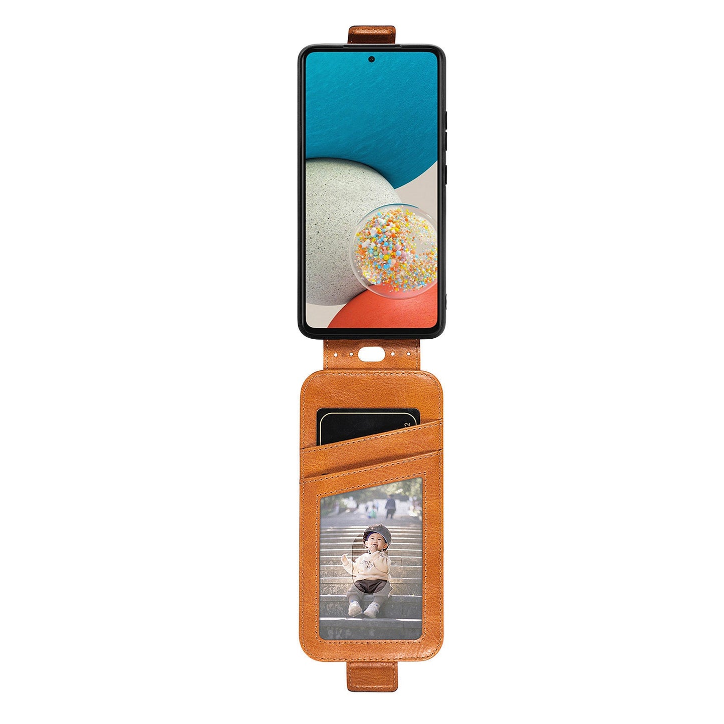 For Samsung Galaxy A53 5G PU Leather Vertical Flip Cover Zipper Wallet Stand Phone Case with Built-in Metal Sheet
