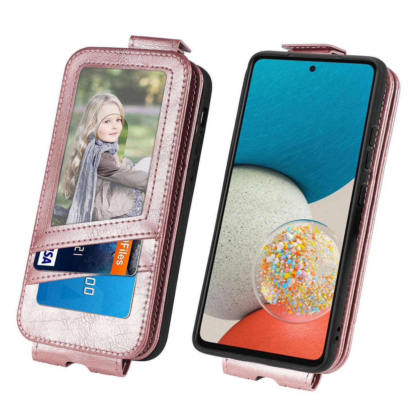 For Samsung Galaxy A53 5G PU Leather Vertical Flip Cover Zipper Wallet Stand Phone Case with Built-in Metal Sheet