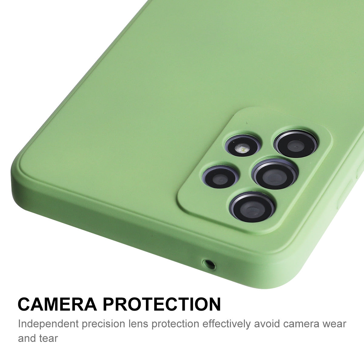 ENKAY HAT PRINCE Liquid Silicone Case for Samsung Galaxy A52 4G/5G/A52s 5G, Shockproof Straight Edge Design Camera Protection Lens Protector Cover