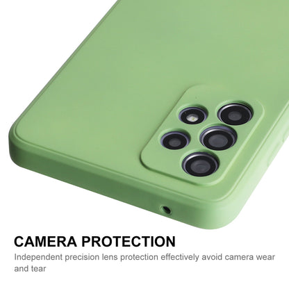 ENKAY HAT PRINCE Liquid Silicone Case for Samsung Galaxy A52 4G/5G/A52s 5G, Shockproof Straight Edge Design Camera Protection Lens Protector Cover