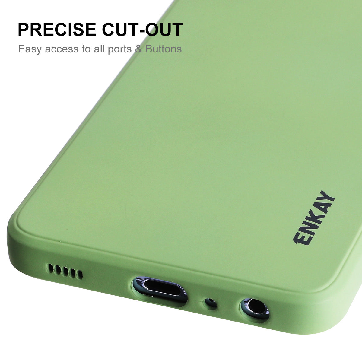 ENKAY HAT PRINCE Liquid Silicone Case for Samsung Galaxy A52 4G/5G/A52s 5G, Shockproof Straight Edge Design Camera Protection Lens Protector Cover