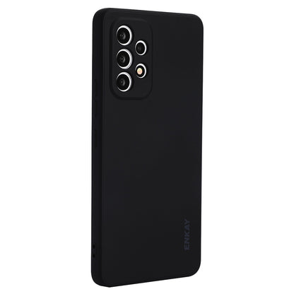 ENKAY HAT PRINCE Liquid Silicone Case for Samsung Galaxy A53 5G, Drop Resistant Straight Edge Design Camera Protection Lens Protector Cover