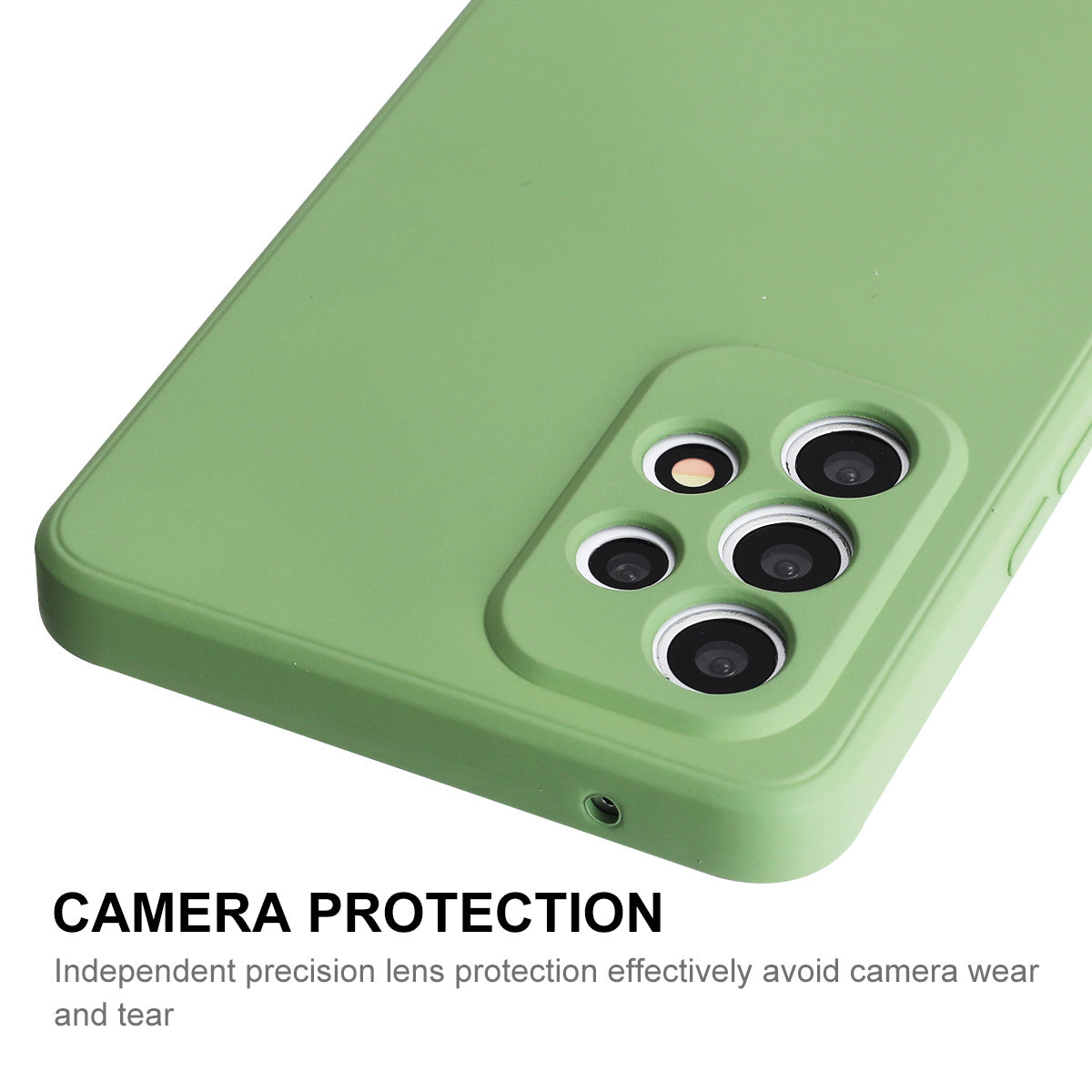 ENKAY HAT PRINCE Liquid Silicone Case for Samsung Galaxy A53 5G, Drop Resistant Straight Edge Design Camera Protection Lens Protector Cover