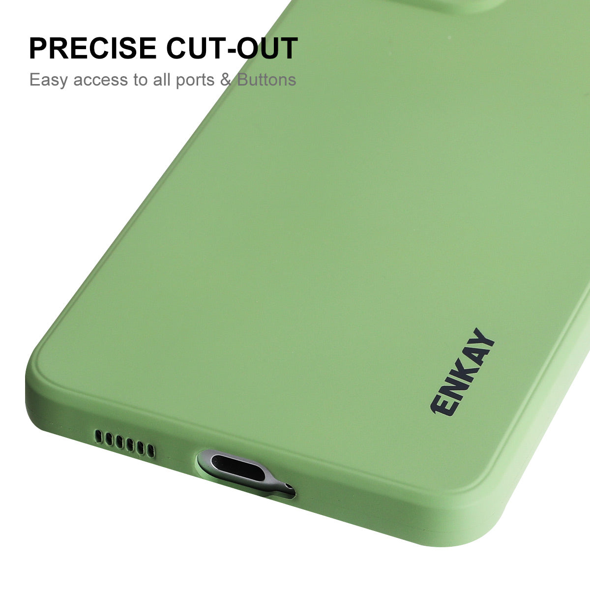 ENKAY HAT PRINCE Liquid Silicone Case for Samsung Galaxy A53 5G, Drop Resistant Straight Edge Design Camera Protection Lens Protector Cover