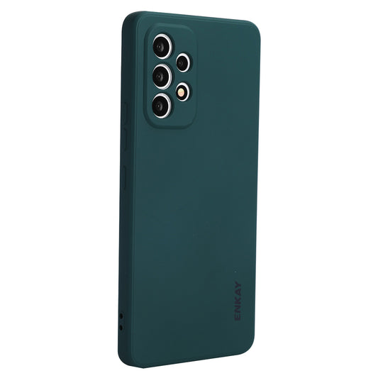 ENKAY HAT PRINCE Liquid Silicone Case for Samsung Galaxy A53 5G, Drop Resistant Straight Edge Design Camera Protection Lens Protector Cover