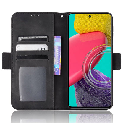 Anti-dust Smartphone Bag Case for Samsung Galaxy M53 5G, Magnetic Flip Wallet Style Stand Shockproof PU Leather Phone Cover