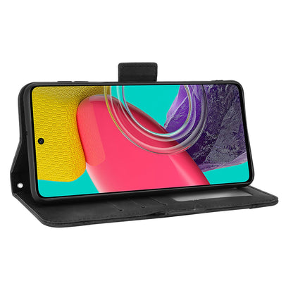 Anti-dust Smartphone Bag Case for Samsung Galaxy M53 5G, Magnetic Flip Wallet Style Stand Shockproof PU Leather Phone Cover