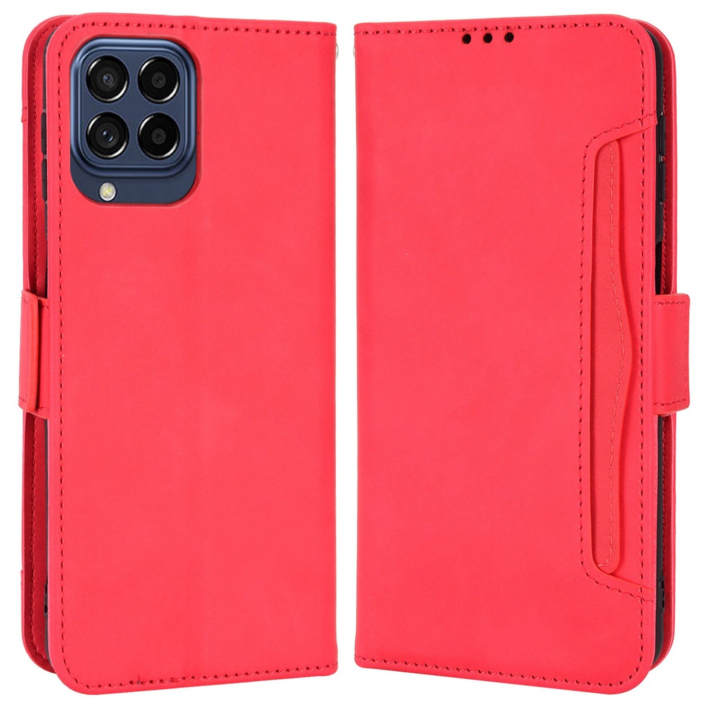 Anti-dust Smartphone Bag Case for Samsung Galaxy M53 5G, Magnetic Flip Wallet Style Stand Shockproof PU Leather Phone Cover