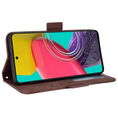 Anti-dust Smartphone Bag Case for Samsung Galaxy M53 5G, Magnetic Flip Wallet Style Stand Shockproof PU Leather Phone Cover