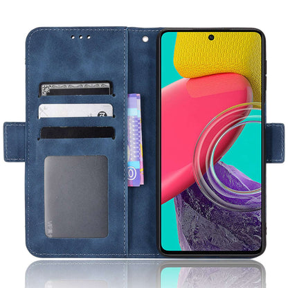 Anti-dust Smartphone Bag Case for Samsung Galaxy M53 5G, Magnetic Flip Wallet Style Stand Shockproof PU Leather Phone Cover