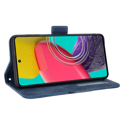 Anti-dust Smartphone Bag Case for Samsung Galaxy M53 5G, Magnetic Flip Wallet Style Stand Shockproof PU Leather Phone Cover