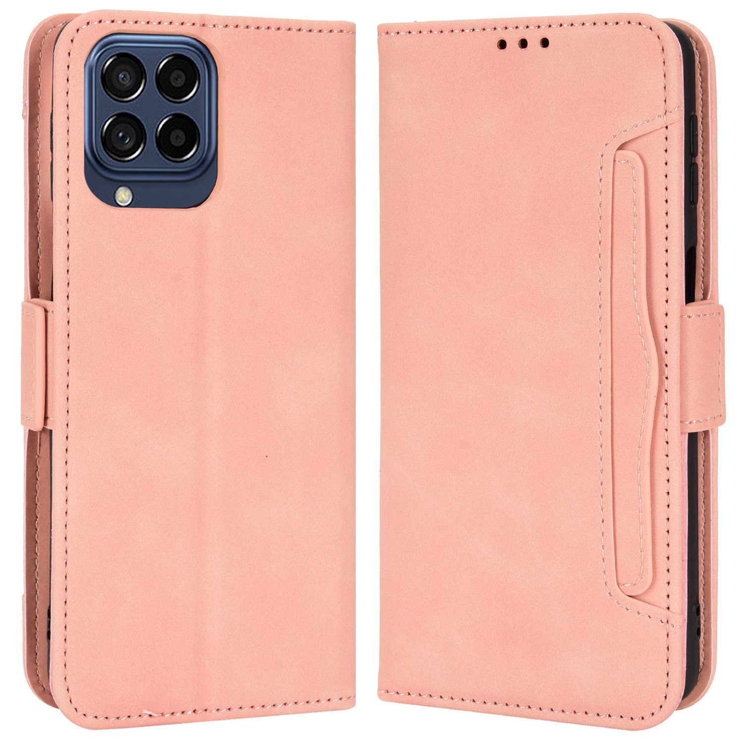 Anti-dust Smartphone Bag Case for Samsung Galaxy M53 5G, Magnetic Flip Wallet Style Stand Shockproof PU Leather Phone Cover