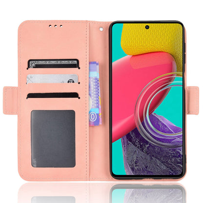 Anti-dust Smartphone Bag Case for Samsung Galaxy M53 5G, Magnetic Flip Wallet Style Stand Shockproof PU Leather Phone Cover