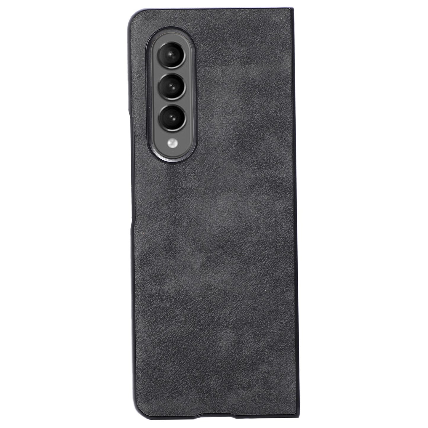 For Samsung Galaxy Z Fold3 5G Textured Light Thin Anti-fall PU Leather Coated PC Phone Case Shell