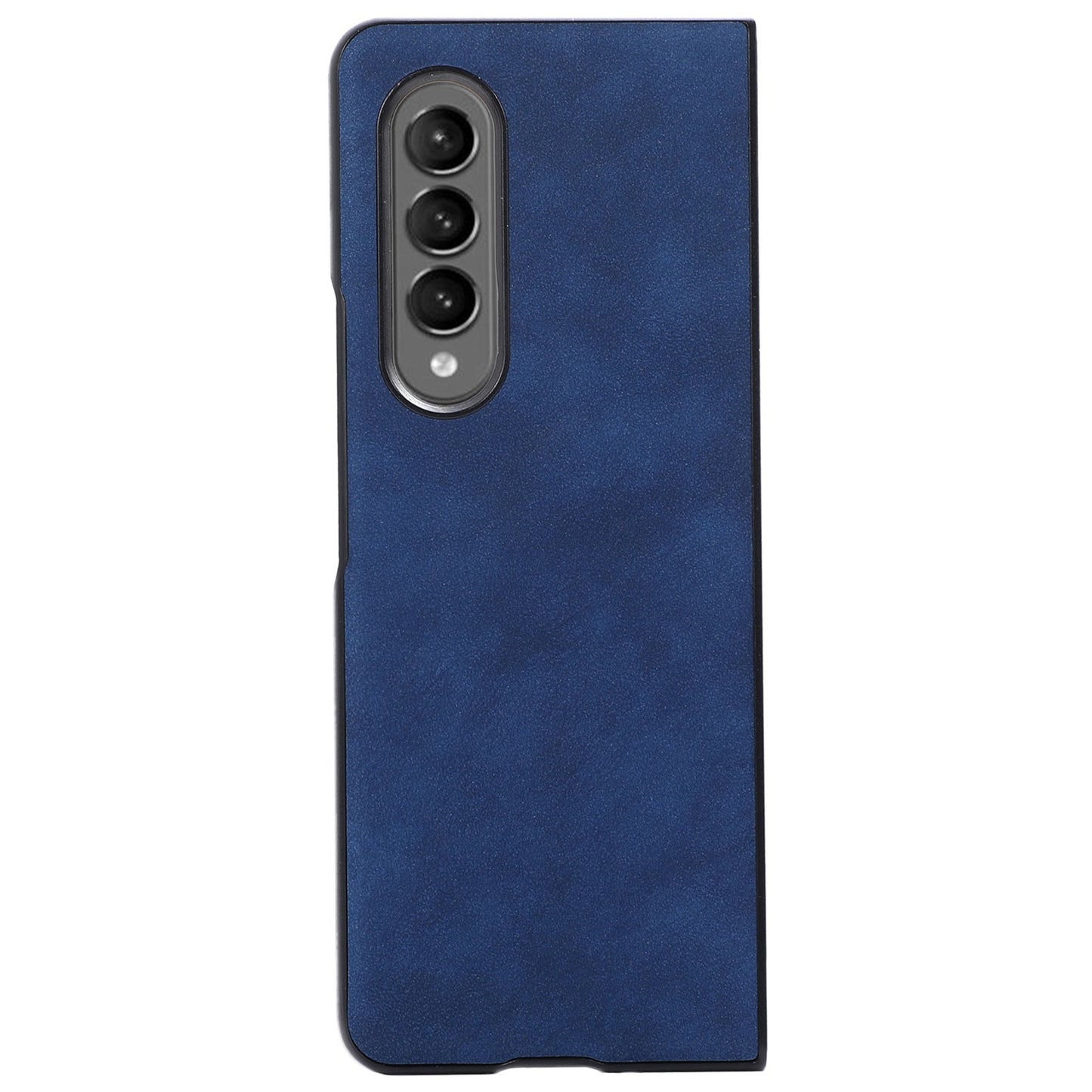 For Samsung Galaxy Z Fold3 5G Textured Light Thin Anti-fall PU Leather Coated PC Phone Case Shell