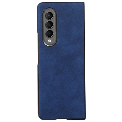 For Samsung Galaxy Z Fold3 5G Textured Light Thin Anti-fall PU Leather Coated PC Phone Case Shell