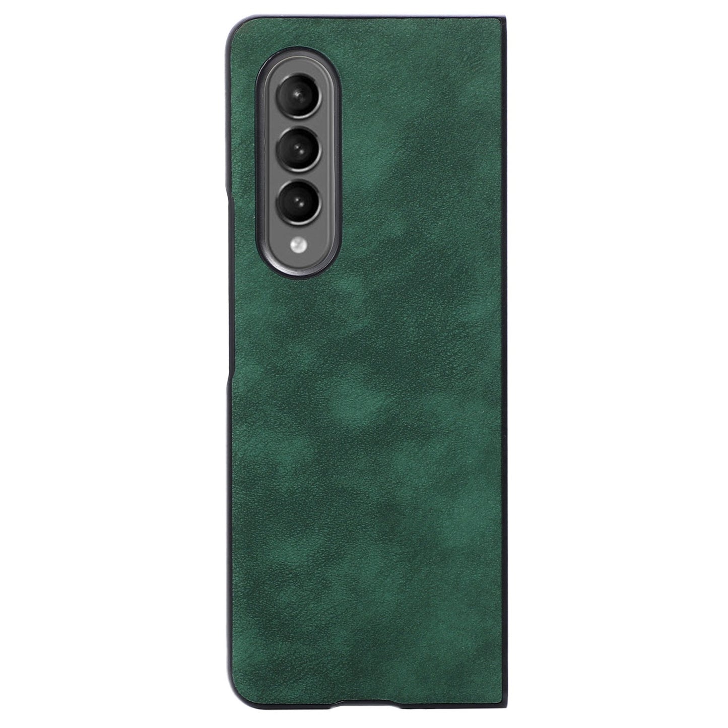 For Samsung Galaxy Z Fold3 5G Textured Light Thin Anti-fall PU Leather Coated PC Phone Case Shell