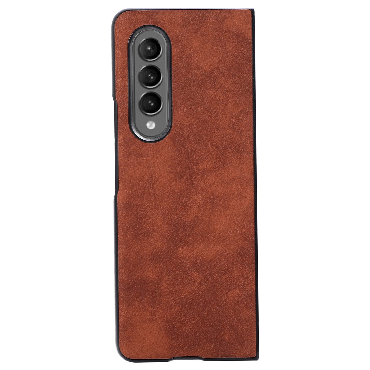 For Samsung Galaxy Z Fold3 5G Textured Light Thin Anti-fall PU Leather Coated PC Phone Case Shell
