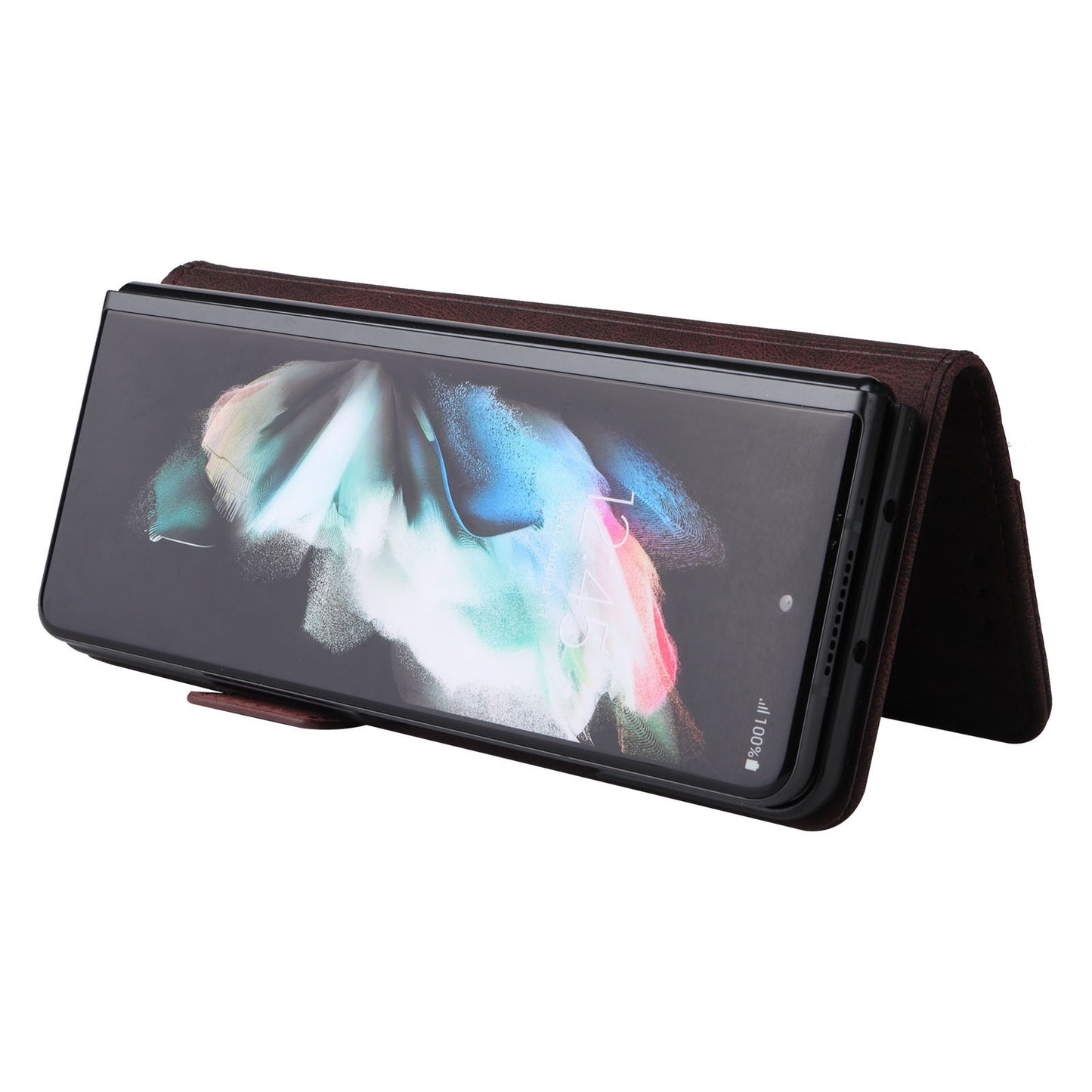 For Samsung Galaxy Z Fold3 5G Hardware Design PU Leather Case Wallet Stand Double Magnetic Clasp Phone Cover