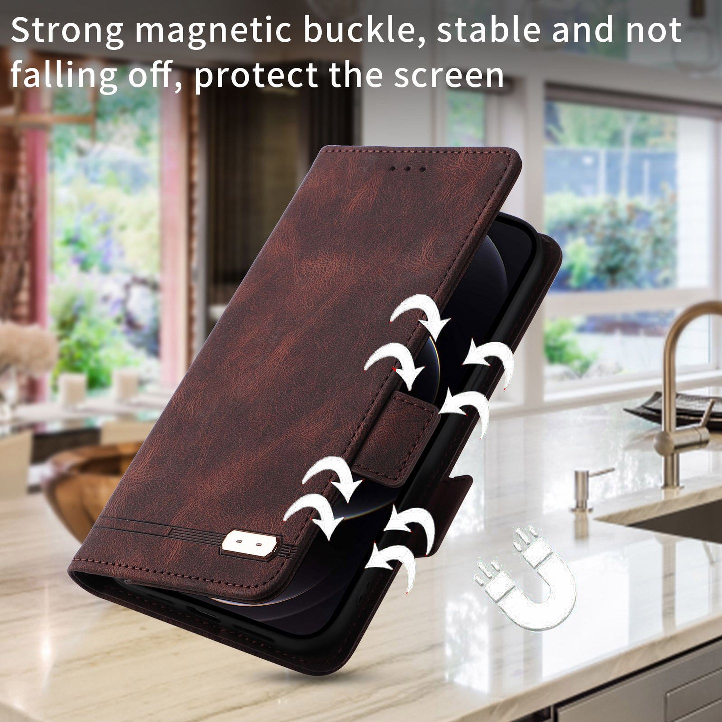 For Samsung Galaxy Z Fold3 5G Hardware Design PU Leather Case Wallet Stand Double Magnetic Clasp Phone Cover