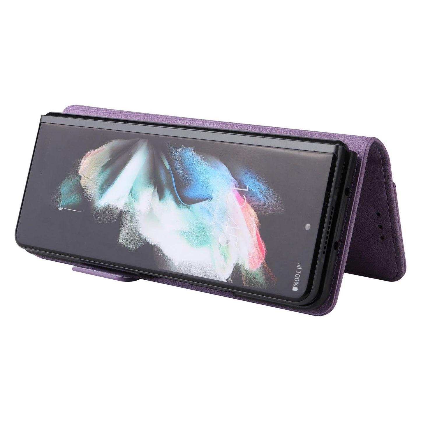 For Samsung Galaxy Z Fold3 5G Hardware Design PU Leather Case Wallet Stand Double Magnetic Clasp Phone Cover