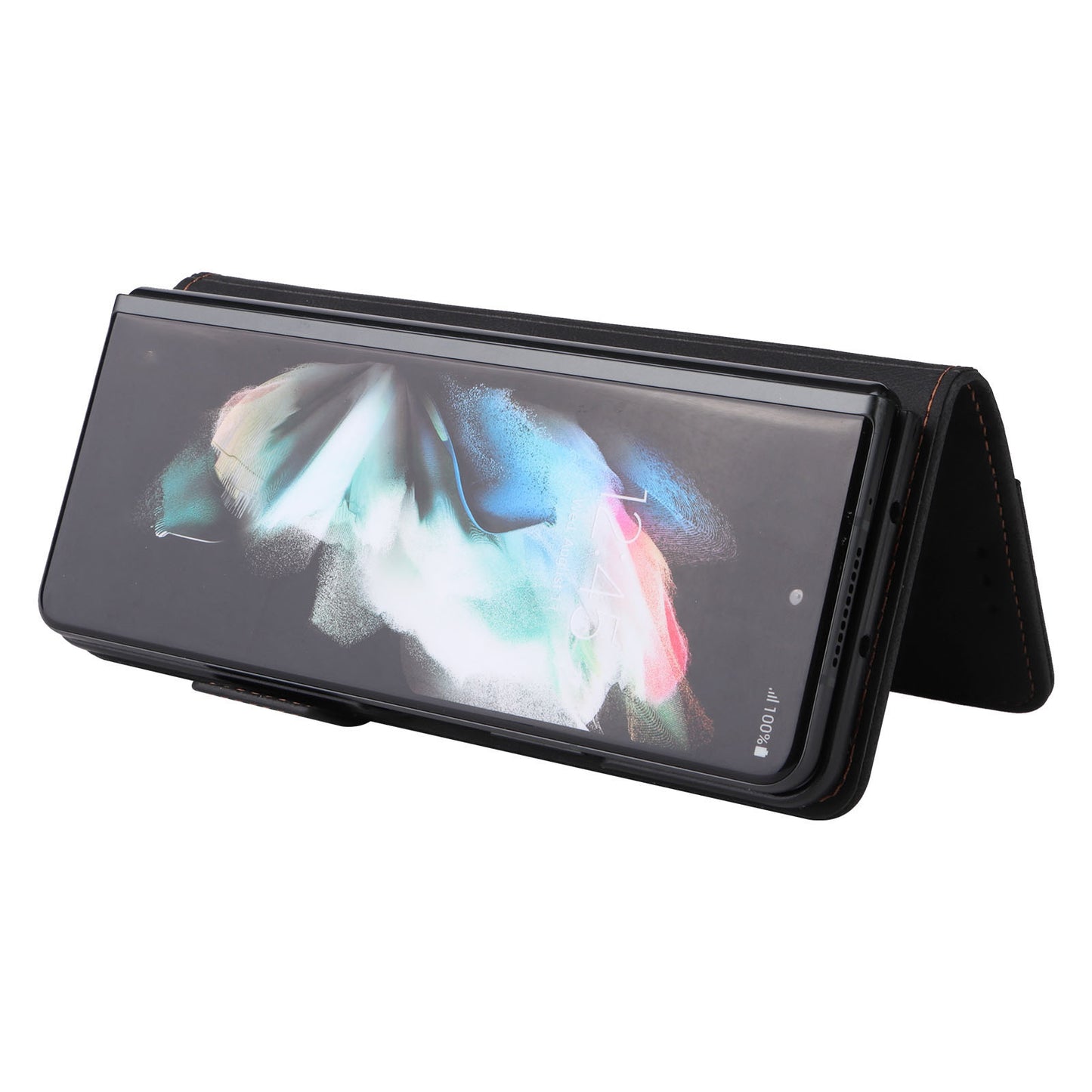 For Samsung Galaxy Z Fold3 5G Hardware Design PU Leather Case Wallet Stand Double Magnetic Clasp Phone Cover