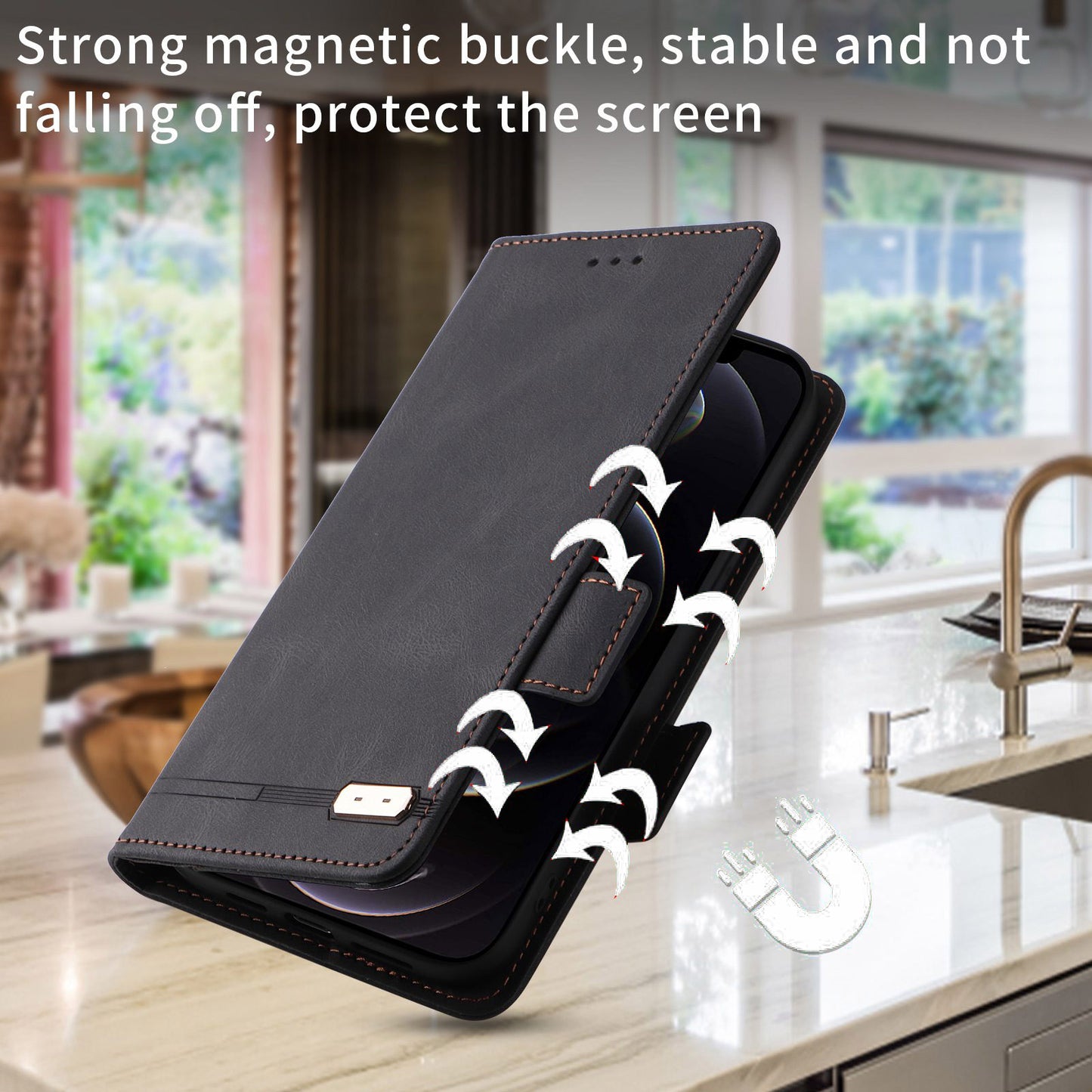 For Samsung Galaxy Z Fold3 5G Hardware Design PU Leather Case Wallet Stand Double Magnetic Clasp Phone Cover